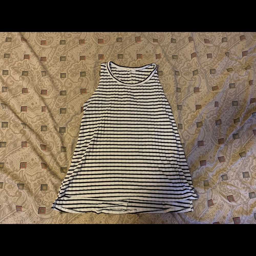 Women’s White/W Black Striped Top